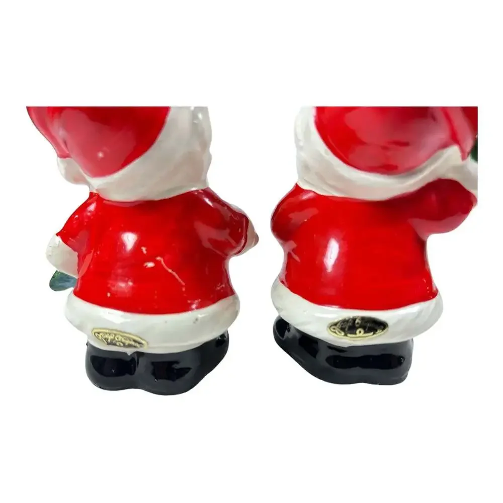 Vintage Josef Originals Santa Claus Salt & Pepper Shaker Set Ceramic Japan Rare